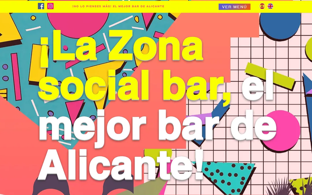 Página de inicio de la web de La Zona Social Bar