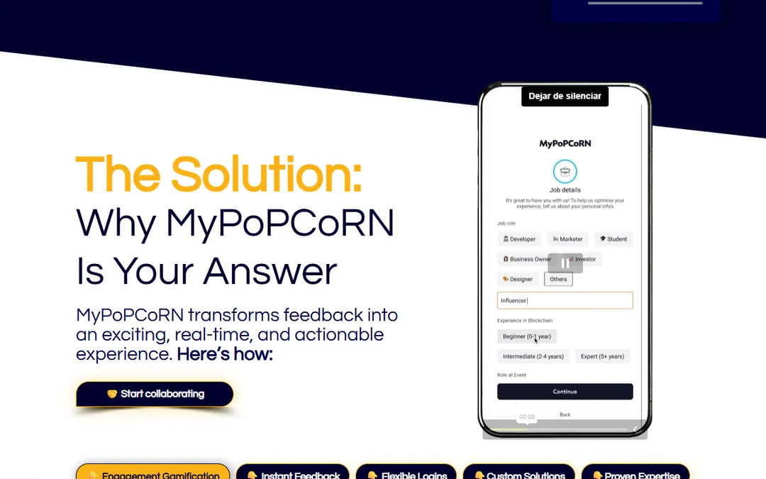 Página de inicio de la web de MyPoPCoRN