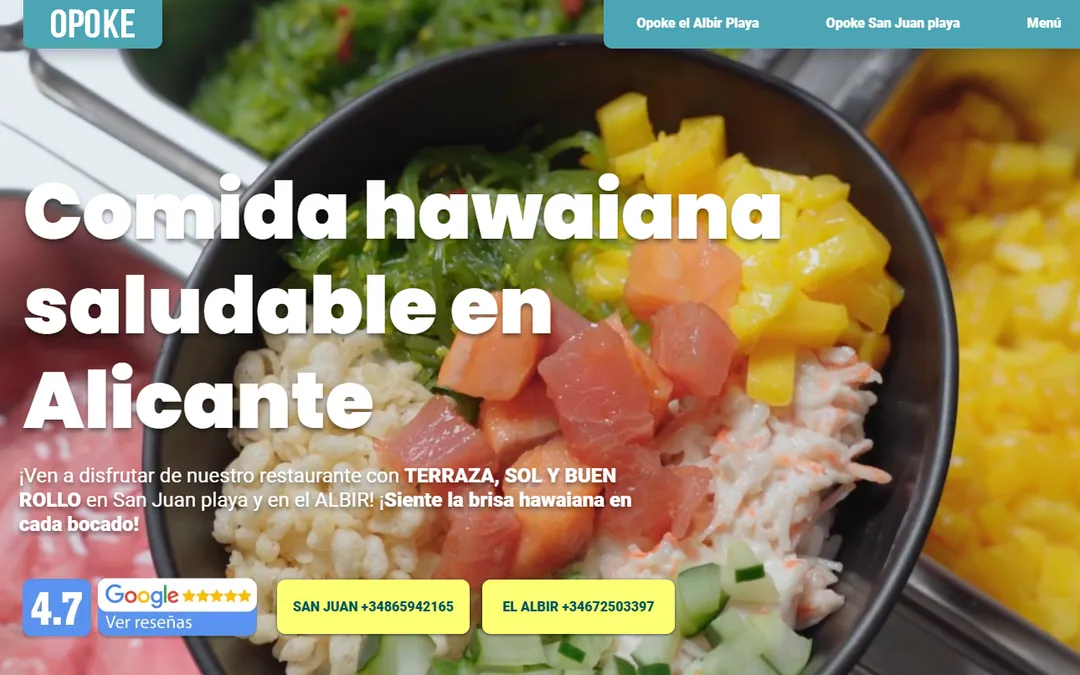 Página de inicio de la web de Opoke